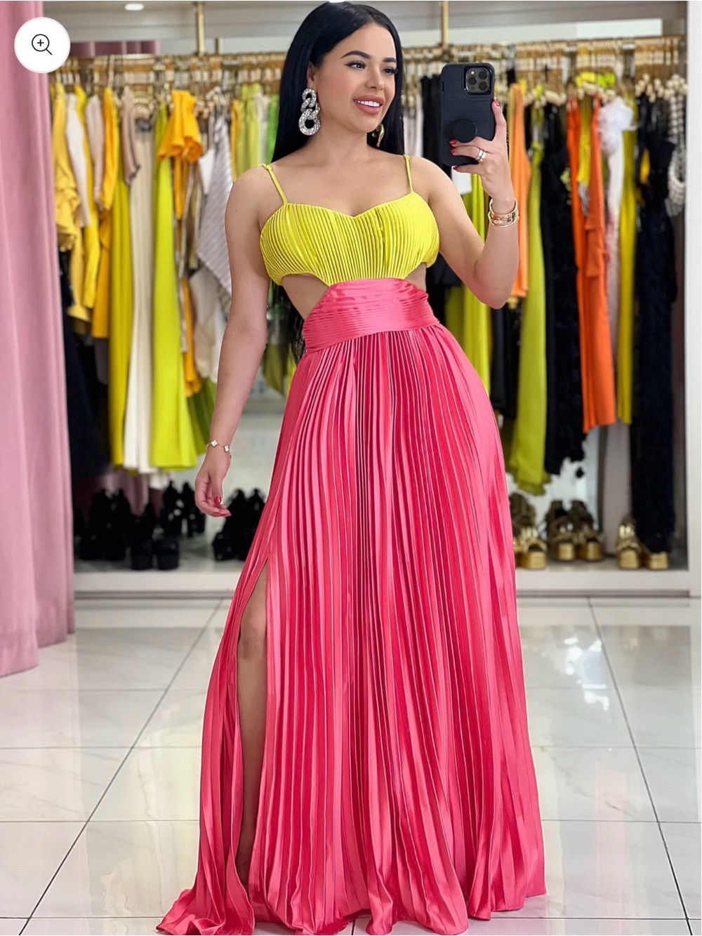 Women’s pink Color block Maxi Dress
